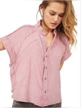 We The Free Free People Dreamy Days
Gauzy Pink Shirt SIZE XS